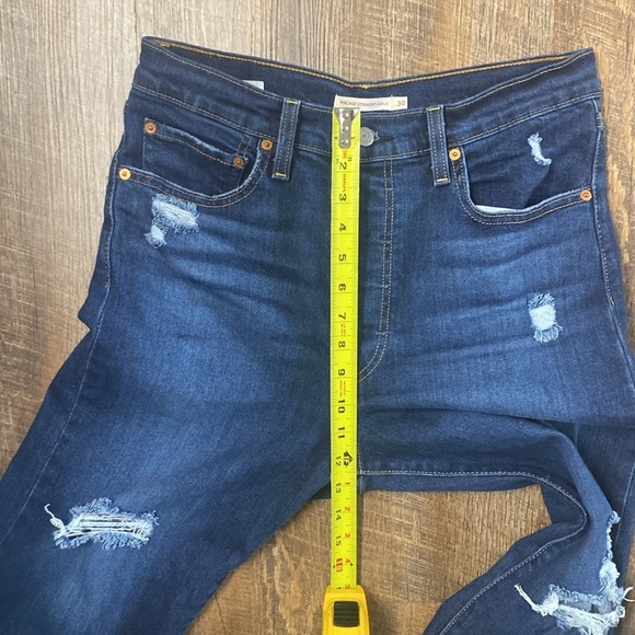 LEVI’S PREMIUM 501 RIBCAGE STRAIGHT ANKLE UNDONE HEM FOR FREE PEOPLE LUXEDENIM - Picture 12 of 14